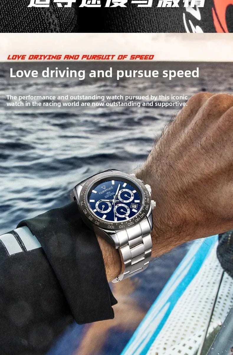 Fashion Men's Sport Quartz Watch | Luminous Chronograph 3-Eye Business Relogio Masculino | Waterproof Casual Wristwatch