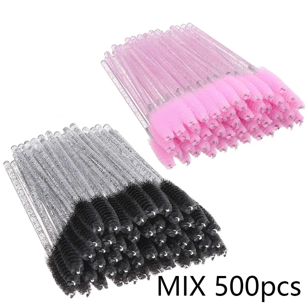 500/1000pcs Eyelash Brush Applicator Wholesale Lash Mascara Wands Brushes For Eyelash Extension Eyebrow Spoolies Beauty Tools