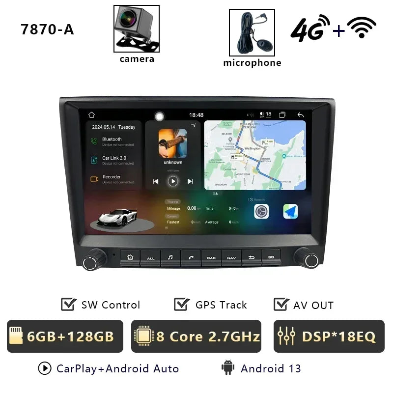 CHSTEK Carplay Android 13 For Porsche 911 987 997 Cayman Boxster Car Radio Player Multimedia GPS WIFI 4G RDS Bluetooth Autoradio