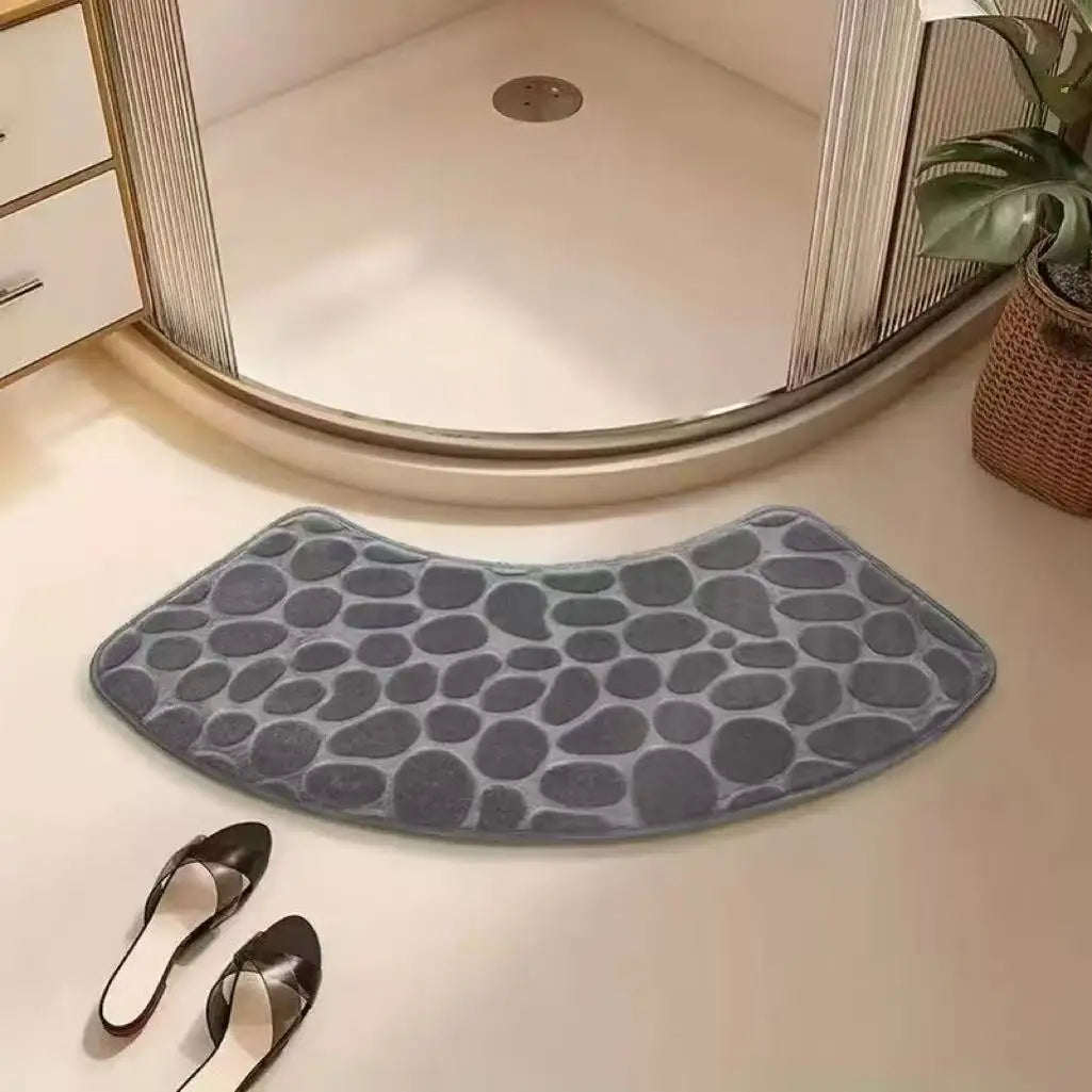Curved bathroom mat thickened shower room absorbent door mat toilet bathroom non-slip mat dirt-resistant entrance mat