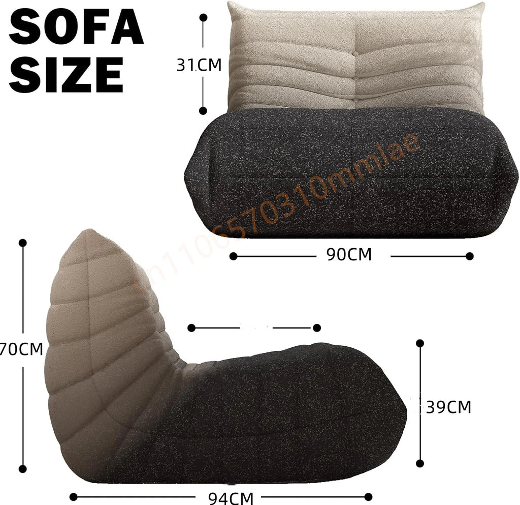 DIGGERA Single Lazy Sofas Chair Togo Sofa Couch Memory Foam Bean Bag Chair For Living Room Bedroom Fireside Chairs