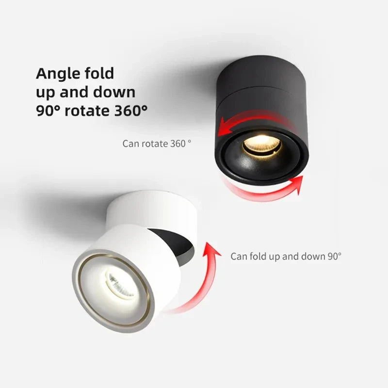Dimmable Surface Mounted LED Downlight 10W/15W Rotating LED Spot Light Ceiling Lamp with LED Driver AC110V/220V Home Decoration