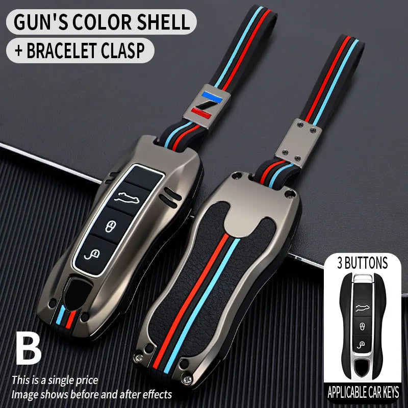 Zinc Alloy Car Smart Key Case Cover Shell Fob for Porsche New Cayenne Panamera 911 992 Taycan Car Protect Interior Accessories