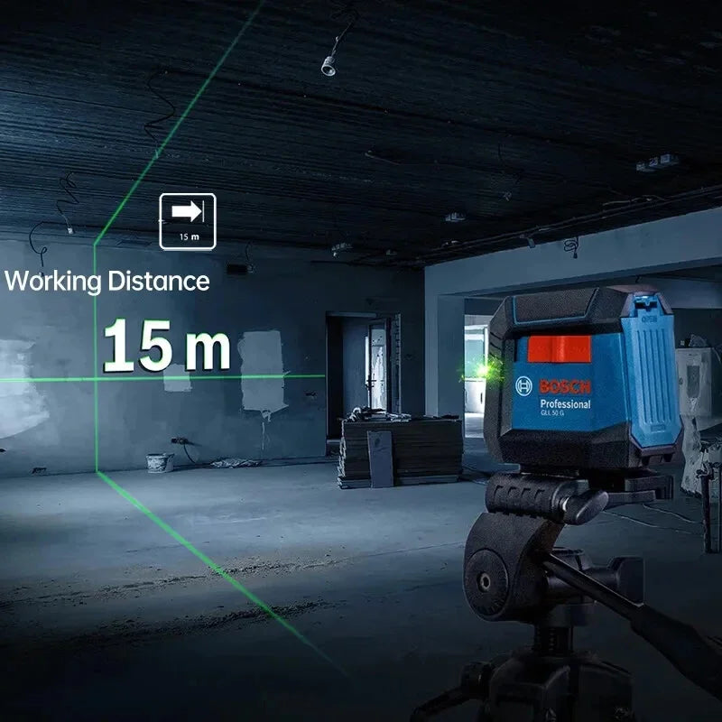 Bosch Laser Level GLL 50 G Green 2 Lines Level 15M Self-leveling Horizontal & Vertical Cross Super Powerful Measuring Tools