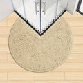 New Flannel Circular Corner Bath Mat Non-Slip Soft Thicked Floor Mat for Bathroom Absorbent Non-slip Door Mat Home Decoration