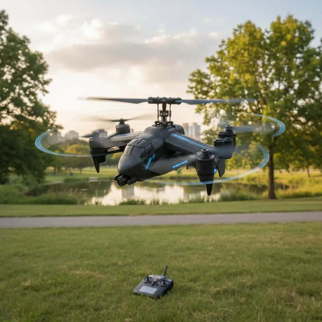 2.4Ghz Remote Control Helicopter with Gyro 4 Channel Rc Aircraft for Beginners Wings Lights Takeoff/Landing