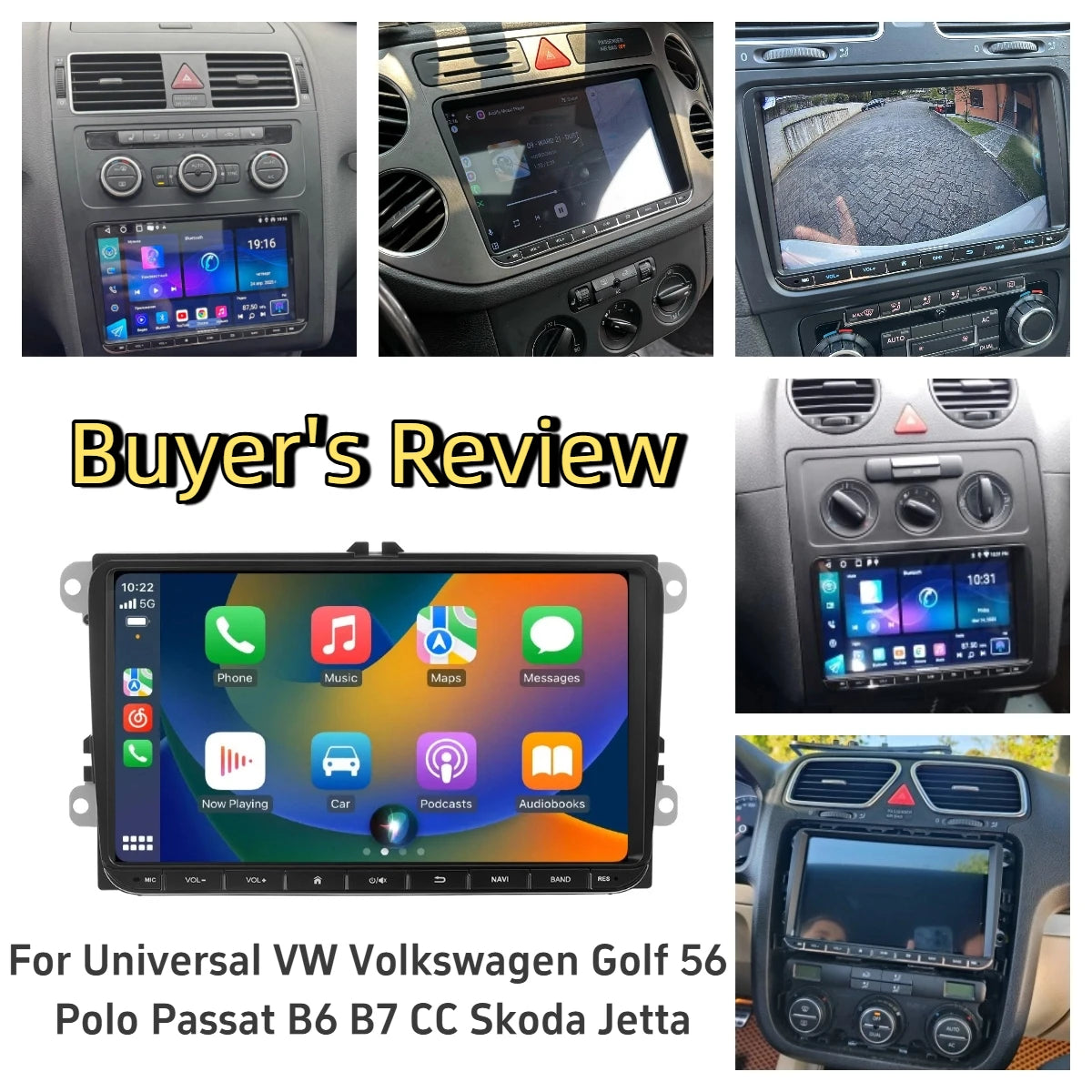 GEARELEC 9 "Car Radio For VW Golf Passat B6 B7 Skodas sat Octavia Polo Tiguan 2 Din wireless Android 13 CarPlay Android RDS Auto DSP BT 4G GPS Car Multimedia Player For Volkswagen