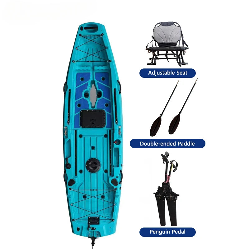 Modular Kayak LLDPE Fishing Boat Motorized Canoe Seat Paddle Rotomolded Portable Take Apart Raft Angling Drift Engine Water Gear