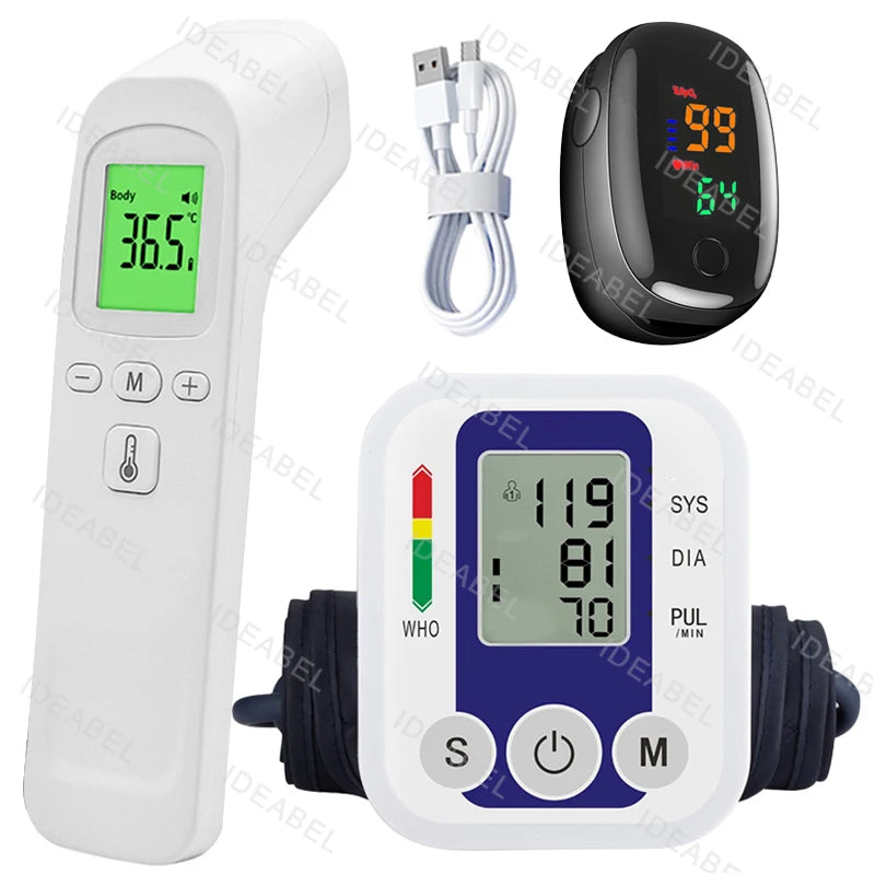 Tensiometer Heart Rate Pulse Meter BP Monitor Healthy Digital Arm Blood Pressure Meter Cuff Medical Automatic Pressure Tonometer