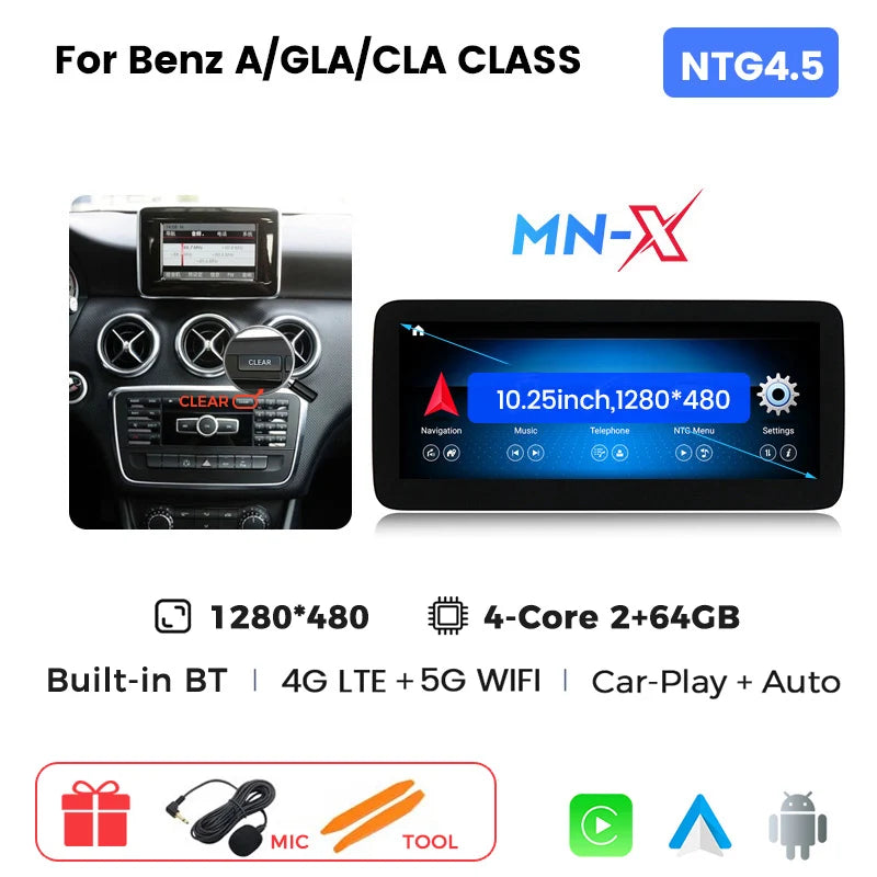 Android 14 Wireless CarPlay Car Radio