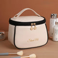 New Makeup Bag Soft PU Large Capacity Makeup Bag Storage Bag Portable Waterproof Multi layer Storage Cream like Leather