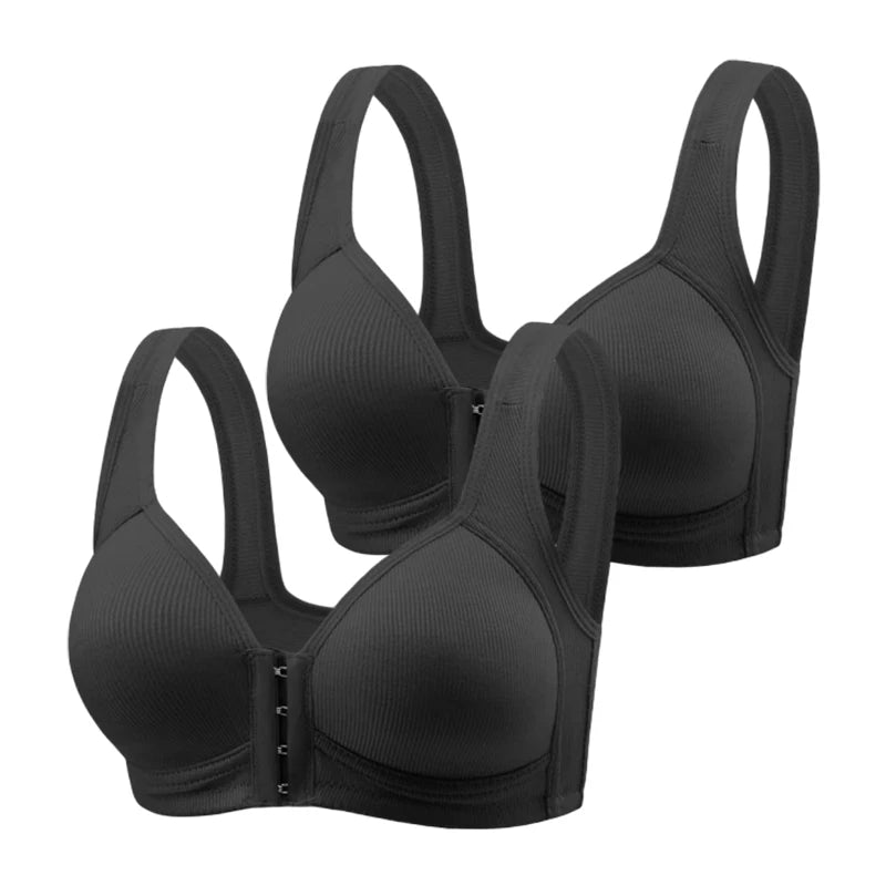 Fallsweet Soutien-Gorge sans Couture à Fermeture Avant pour Femme Bralette Push-Up sans Armature Uni Bonnets Fixes Confortable Sous-Vêtement