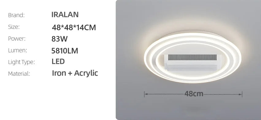 Ventilateur de plafond sans pales invisible LED Télécommande Plafonnier ventilateur pour salon, chambre, lampe ventilateur sans pales dimmable