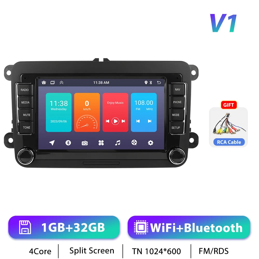 Podofo 7 "9" CarPlay Android Car Radio For Volkswagen VW Golf Passat JETTA Skoda SEAT Car Intelligent System 2din GPS Car Radio