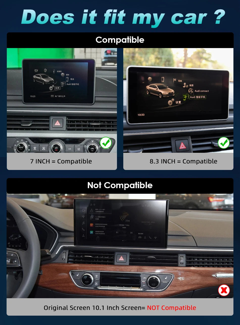 12.3 Android 14 Wireless Carplay For Audi A4 A5 Q5 B9 2017 2016-2023 IPS Touch Screen WIFI Multimedia Stereo GPS Navi Receiver