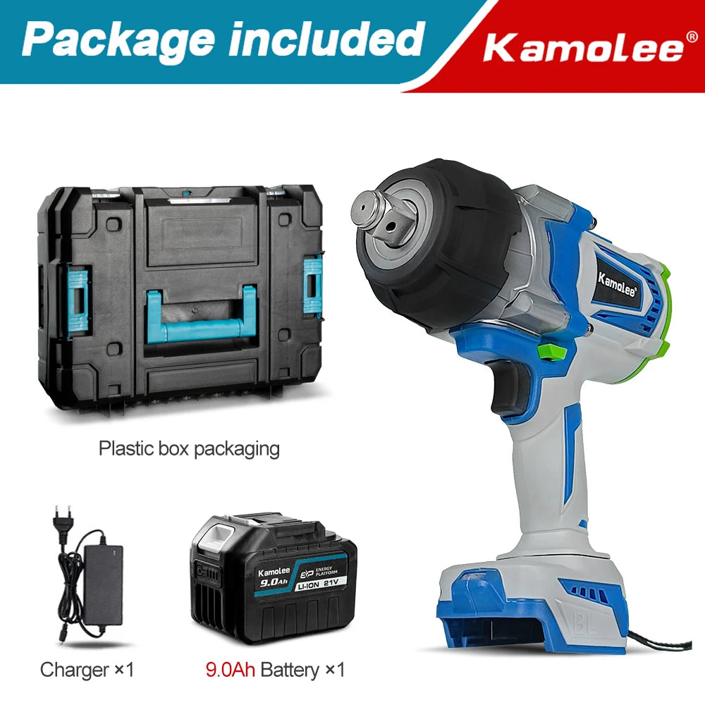 Clé électrique sans balais Kamolee 3/4 pouce 4100NM Clé à chocs Outil électrique pour batterie Makita 18v