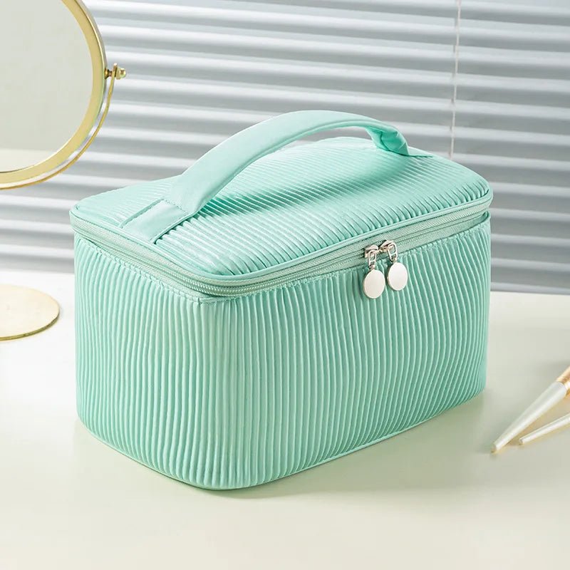 New 3PCS Makeup Bag Set for Women – Lightweight PU Leather Travel Cosmetic Organizer, Fashion Portable Vanity Pouch Kit