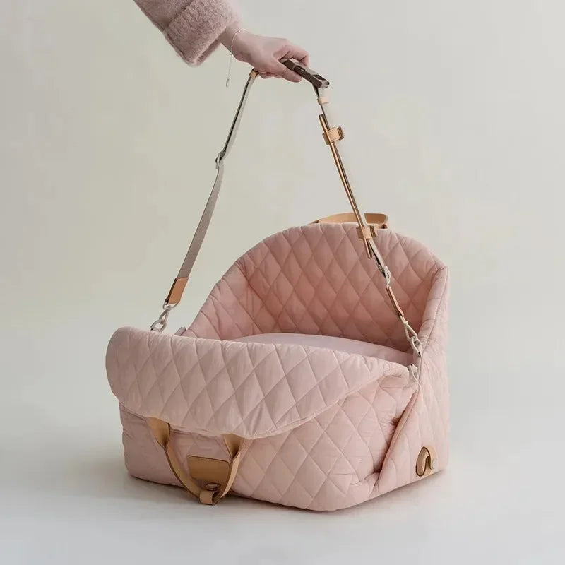 Portable Washable Dog Carrier Handbag Luxury Car Seat Pet Travel Bed Small Dog Cat Puppy Carrier Tote Safety Pet Booster Pet Bag