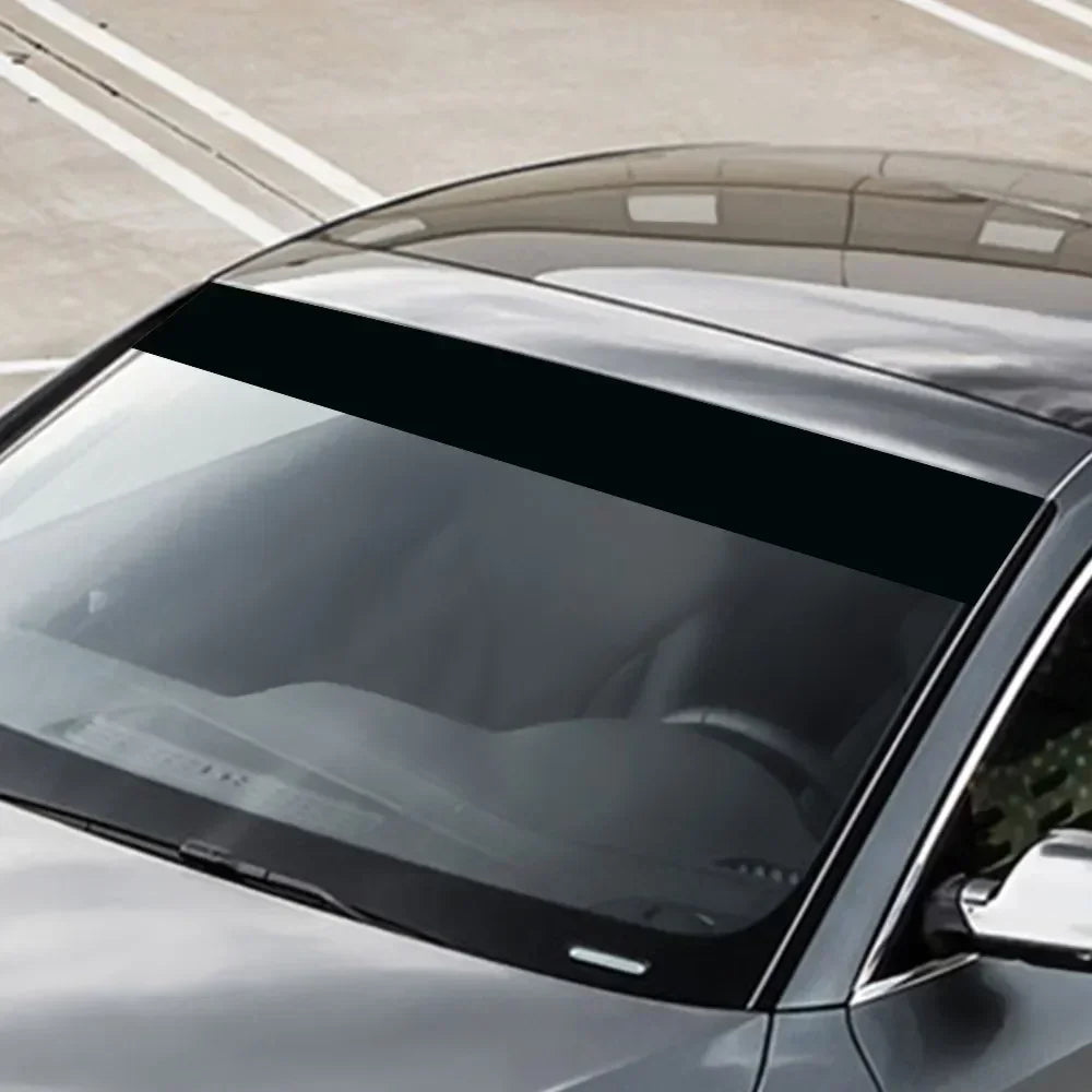 140x20cm Car Windscreen Visor Glossy Black Windshield Banner Strip Window Anti-UV Sun Shade Stickers