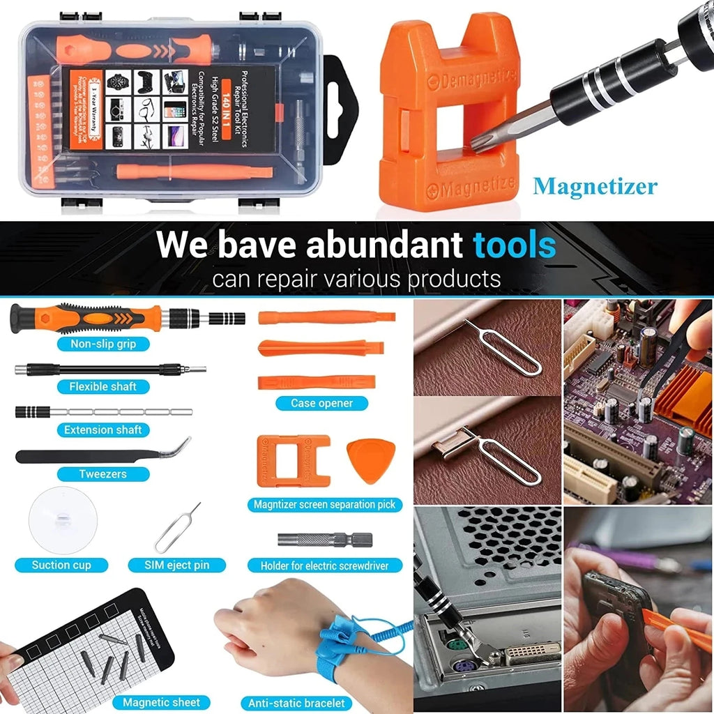 138/140 in1 Screwdriver Set Magnetic Torx Phillips Screw Bit Kit With Electrical Remover Wrench Repair Phone PC Tools