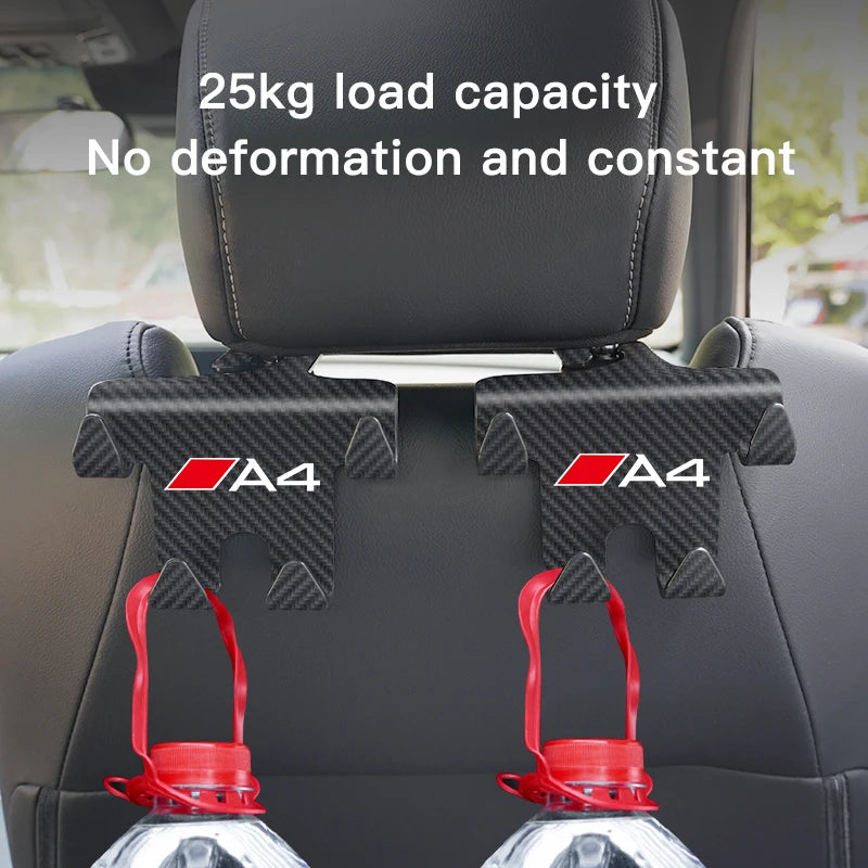 Car Back Seat Hook Hanging Storage Mobile Phone Holder For Audi Sline A3 A4 A5 A6 A7 A1 A2 A8 Q1 Q2 Q3 Q4 Q5 Q6 Q7 Q8 TT RS3 RS7