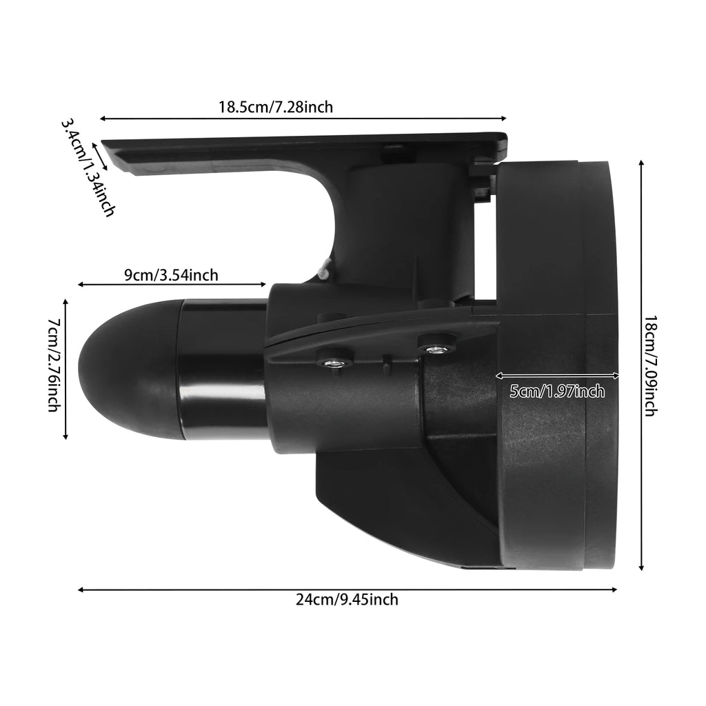 12V 288W Black Sup Underwater Electric Thruster Stand Up Paddle Board Motor Underwater Thruster For Paddleboards Surfboards Etc