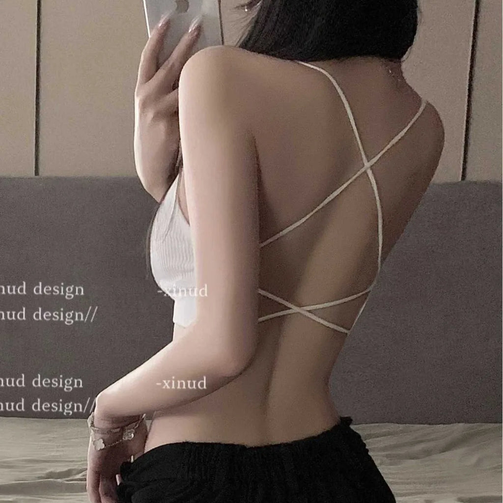 Women's Bras, Backless Lingerie, Strapless Bras, Backless Wrap-Around Bras with Pads, Underwear, Strapless Bras, Teenage Lingeri
