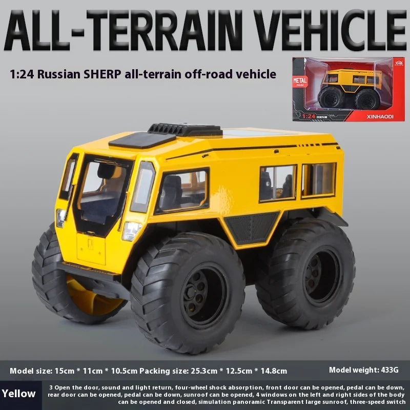 1:24 Scale Sherp ATV Model Car with LED Lights - Realistic Detail for Kids' Adventure Play - Cross-Country Fun, Toy Vehicle