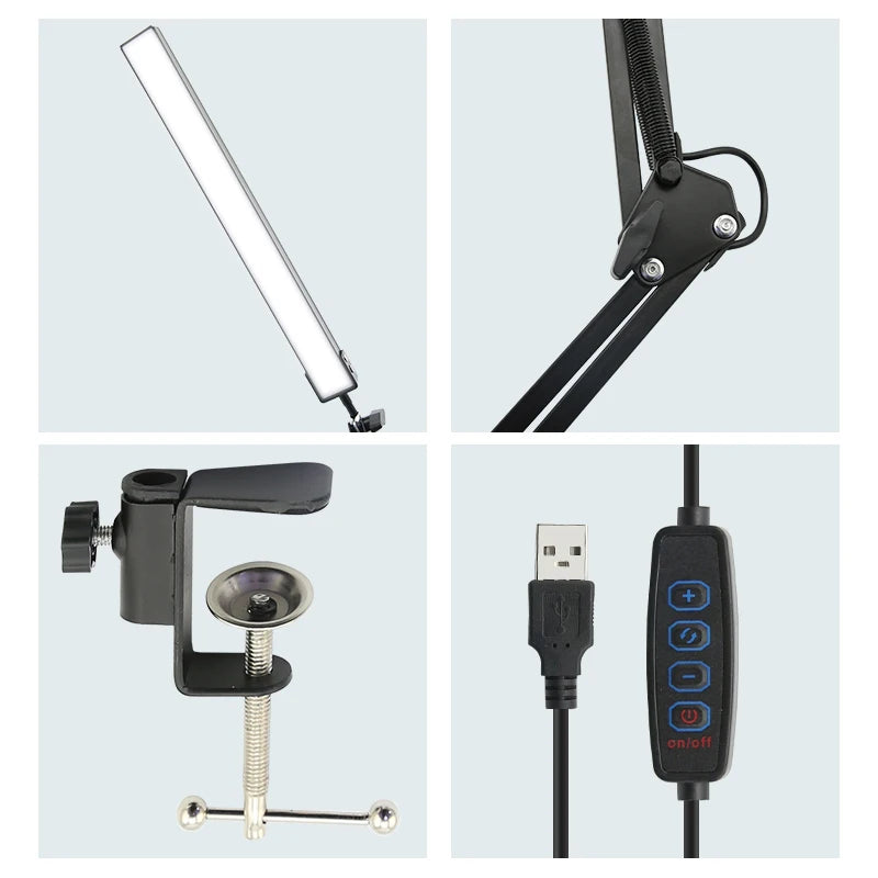 TAIDU Tattoo Adjustable Angle LED Work Light 12W Steel with Portable Tattoo Lighting Clamp LED Working Lamp Tattoo Equipment
