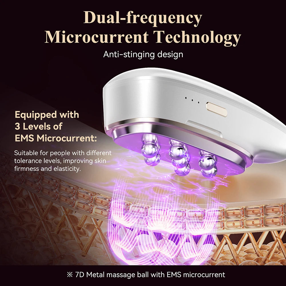 ANLAN 2 in 1 Guasha Beauty Device Facial Removal Swelling Wrinkle Dual-frequency Microcurrent Hot Cold Skincare Body Massager