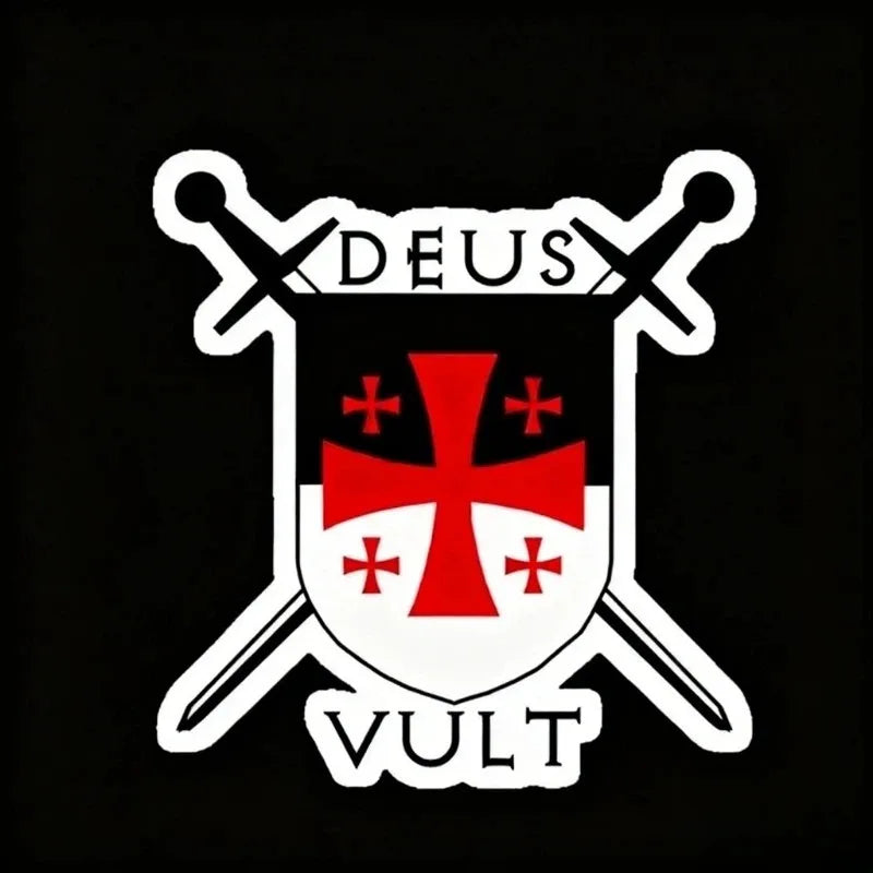 Templar Cross Crusader Deus Vult PVC Creative Stickers Assecories for Car Window Glass Table Motorcycle Off-road Wall Fridge