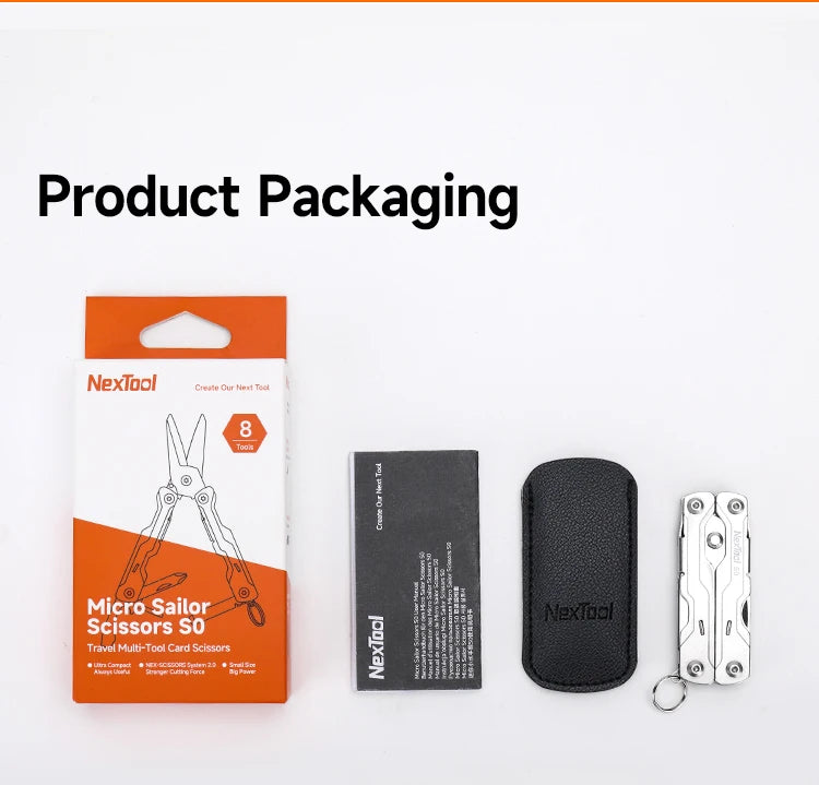 NexTool Mini Sailor Scissors S0 8-In-1 Micro Multitools Keychain EDC Portable Mini Pocket Scissors Outdoor Emergency Hand Tools