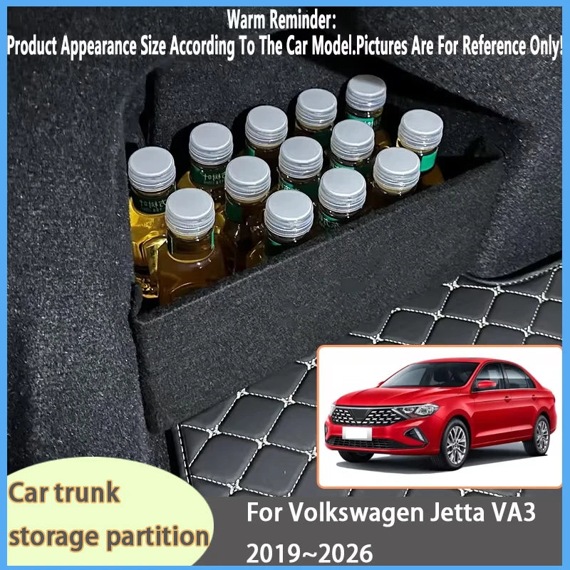 For Volkswagen Jetta VA3 2019~2026 2025 24 Car Organizer Trunk Side Partition Trunk Interior Storage Box Parts
