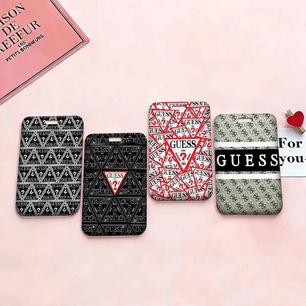 Fashion G-Guess-s Unisex Card Cover Women Lanyard Work ID Card Holder Business Work Card ID Badge Holder Bags Case