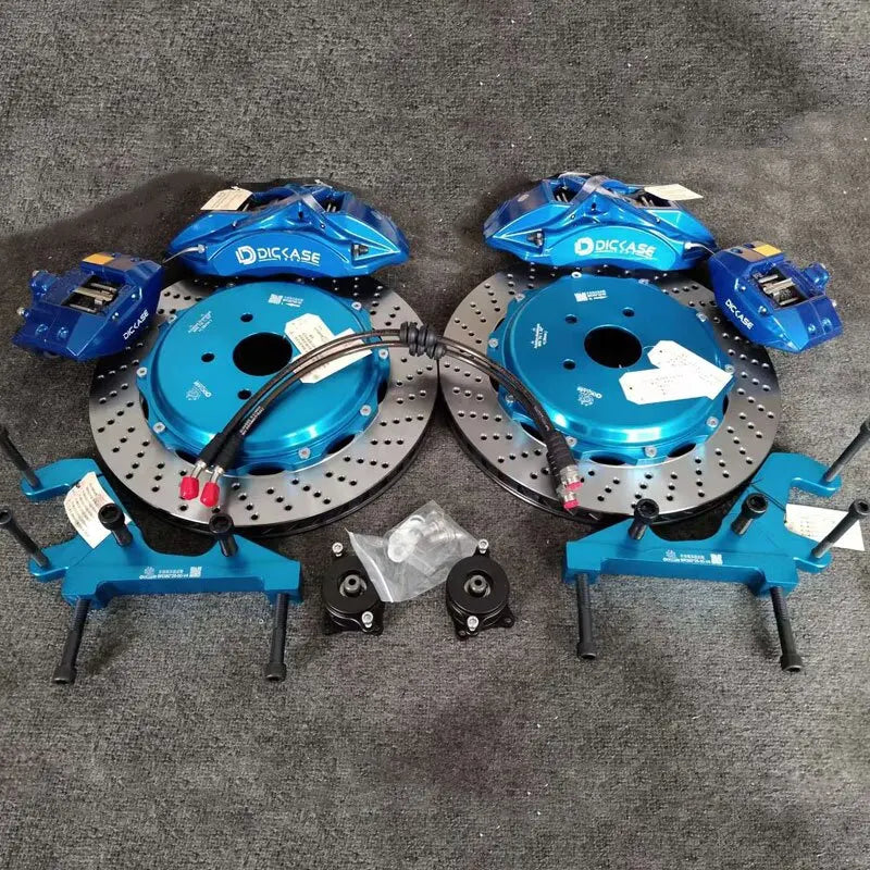 Dicase Brake Aftermarket Part Front and Rear With Electronic Parking Caliper Oxidized Blue drilled disc for Toyota ALPHARD/Camry