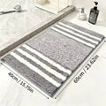 Soft Plush Striped Bath Rug Water Absorption Doormat For Bathroom Bedroom