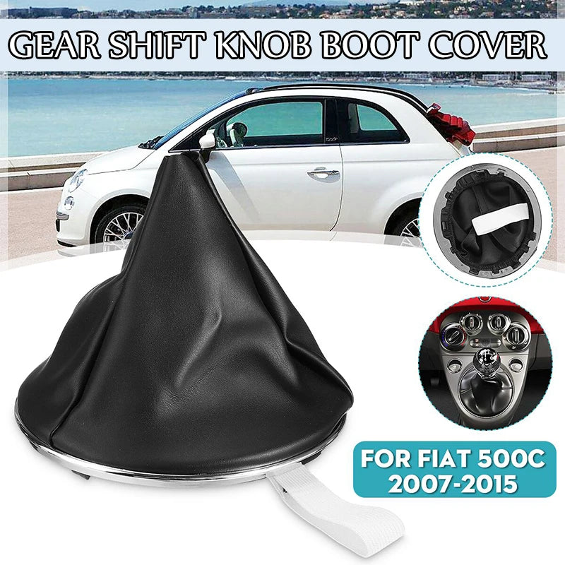 PU Leather Gear Shift Boot Cover For FIAT 500 500C 2007-2013 For PANDA 2003-2012