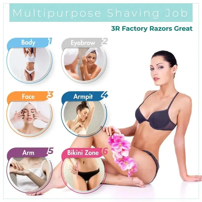 10Pcs Facial & Eyebrow Razors for Women Men, Safe Brow Shaver Hair Trimmers with Protective Covers Beauty Tools