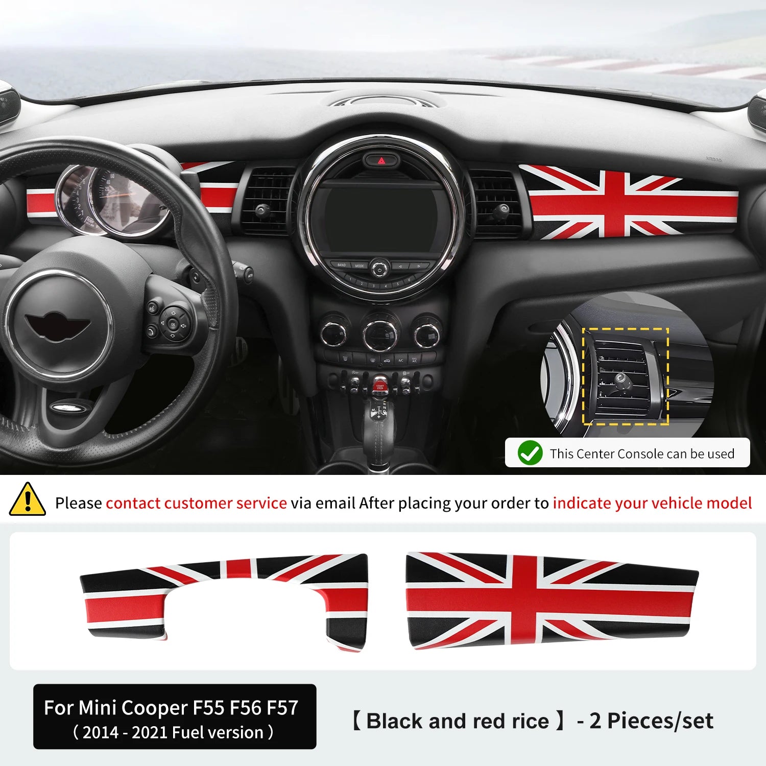 Car Dashboard Decorative Shell ABS Leather For Mini Cooper F55 F56 F57 2014-2021 Center Console Decorative Shell Car Accessories