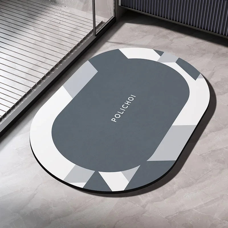 VIKAMA Premium Diatomaceous Earth Bathroom Mat Absorbent Quick-Dry Foot Mat Bathroom Shower Area Anti-Slip Rug Home Decor
