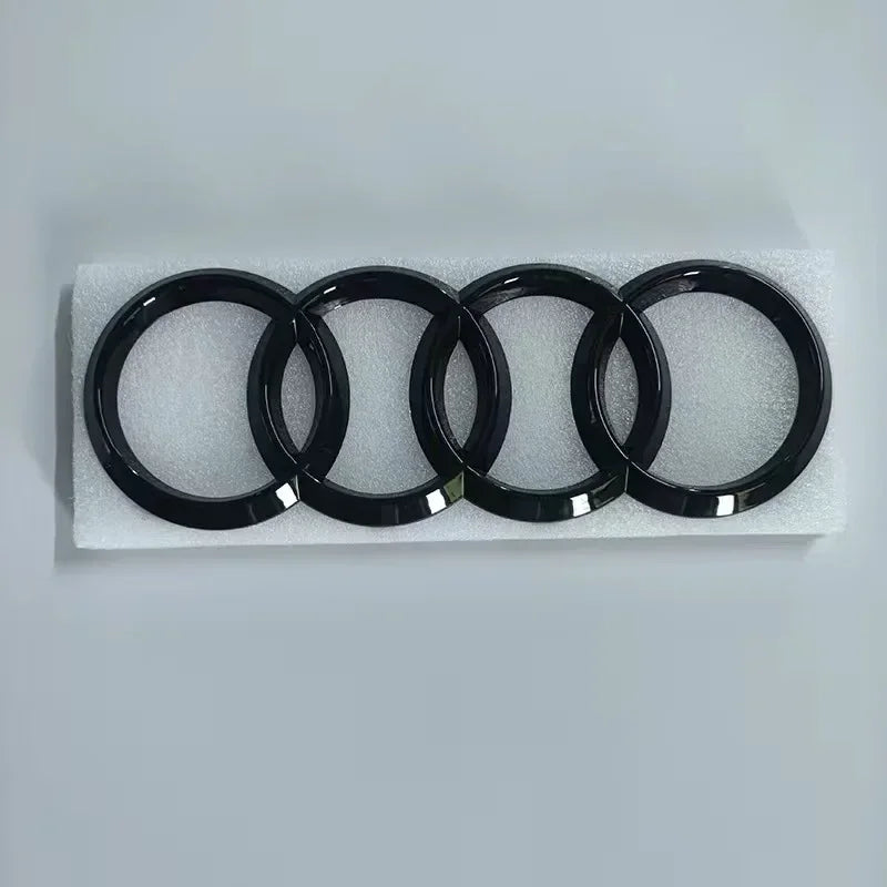 Black ABS 4 Ring Logo Emblem Badge Sticker for AUDI A3 2010-2020 Quattro Mark Hood Front Grill Rear Trunk Emblem