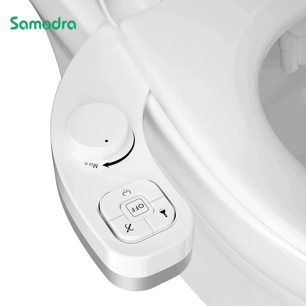 Bidet non électrique SAMODRA - Fixation de siège de toilette à double buse autonettoyante (lavage avant et arrière)