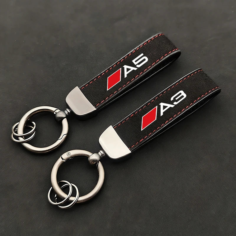 2026 Suede Key Ring Sport Car Keychain Custom Gift With Emblem For Audi Sline A3 A4 A5 A6 A7 A1 A2 A8 Q1 Q2 Q3 Q4 Q5 Q6 Q7 Q8 TT