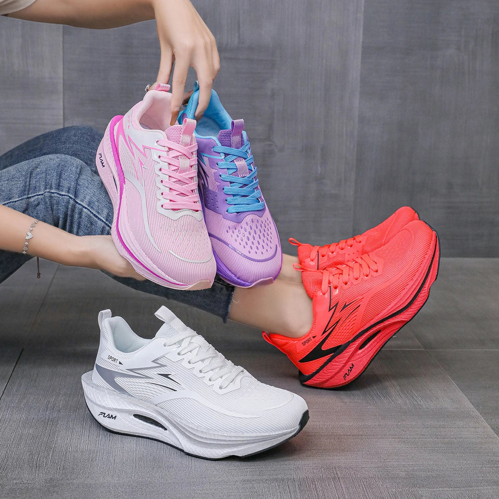Women’s Fashion Versatile Comfortable Lightweight Running Shoes with Cushioning Technology and Carbon Plate, Unisex Competitive