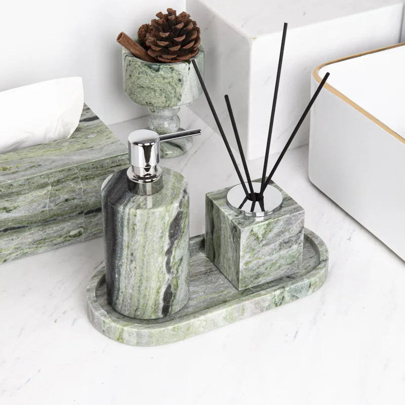 Light luxury marble bathroom, bathroom, storage tray, six-piece set, hotel, homestay bathroom, foreign trade cross-border