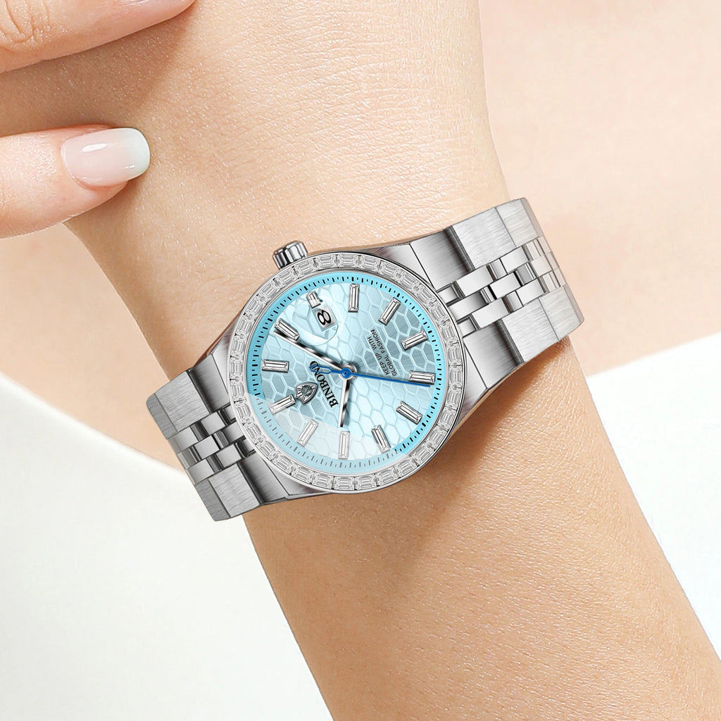 BINBOND Ladies Casual Accurate Quartz Wristwatches For Women Luxury Waterproof Sturdy Auto Date Women's Watches Fashion Reloj