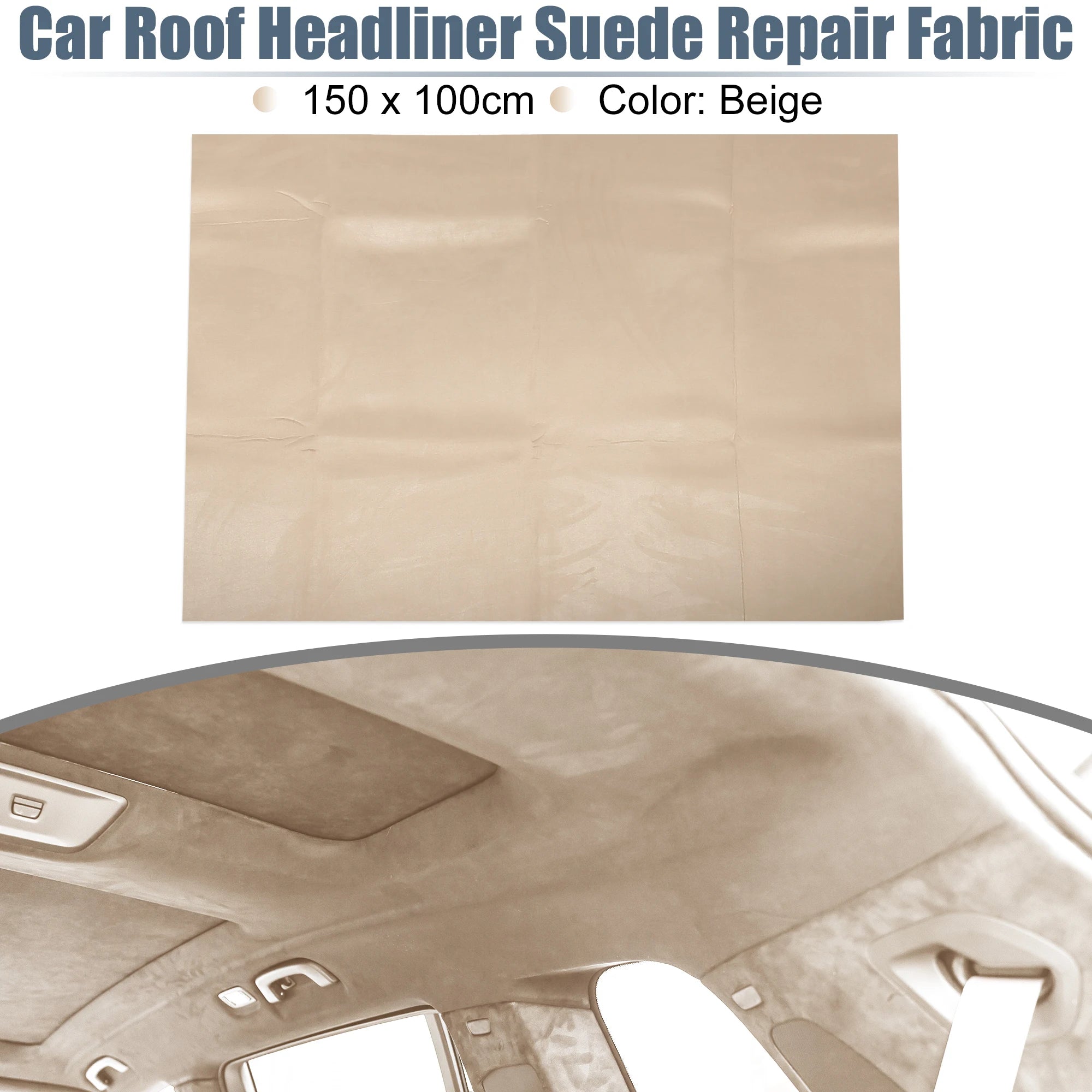 UXCELL Suede Headliner Fabric Foam Backed for Car Truck Interior Trim Protect Aging Broken Faded DIY Replacement 200x152cm