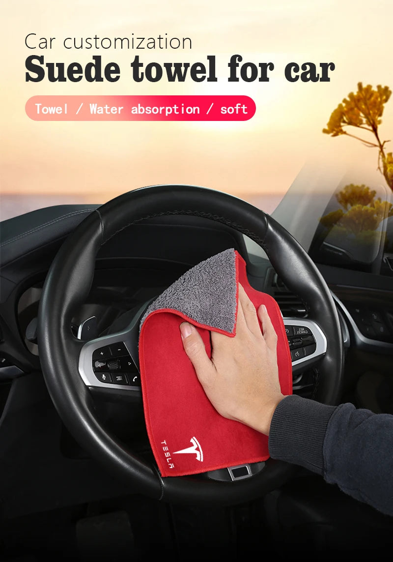Microfiber Towel Car Cleaning Care Accessories for Tesla  Model 3 Highland 2023 Model S Model X Model Y