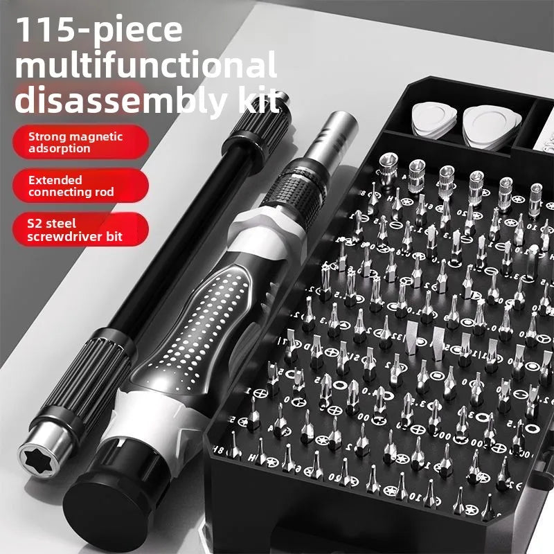 115-In-1 screwdriver set, strong magnetic and high hardness plum blossom disassembly machine, precision batch maintenance tool