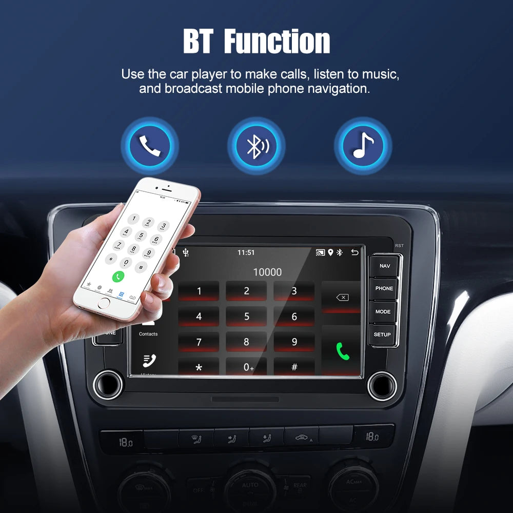 2 Din Android Car Radio Multimedia Player GPS WiFi Carplay For VW Volkswagen Skoda Octavia golf 5 6 touran passat B6 polo Jetta